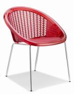 Дизайнерски стол прозрачно червен
